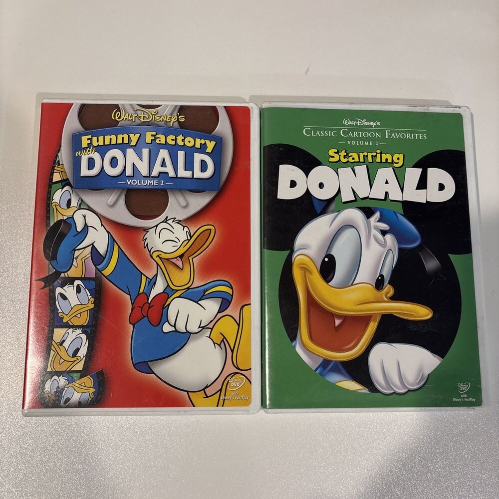 Disney DVD Set Of 2 Funny Factory With Donald Vol. 2, and Starring Donald Vol. 2